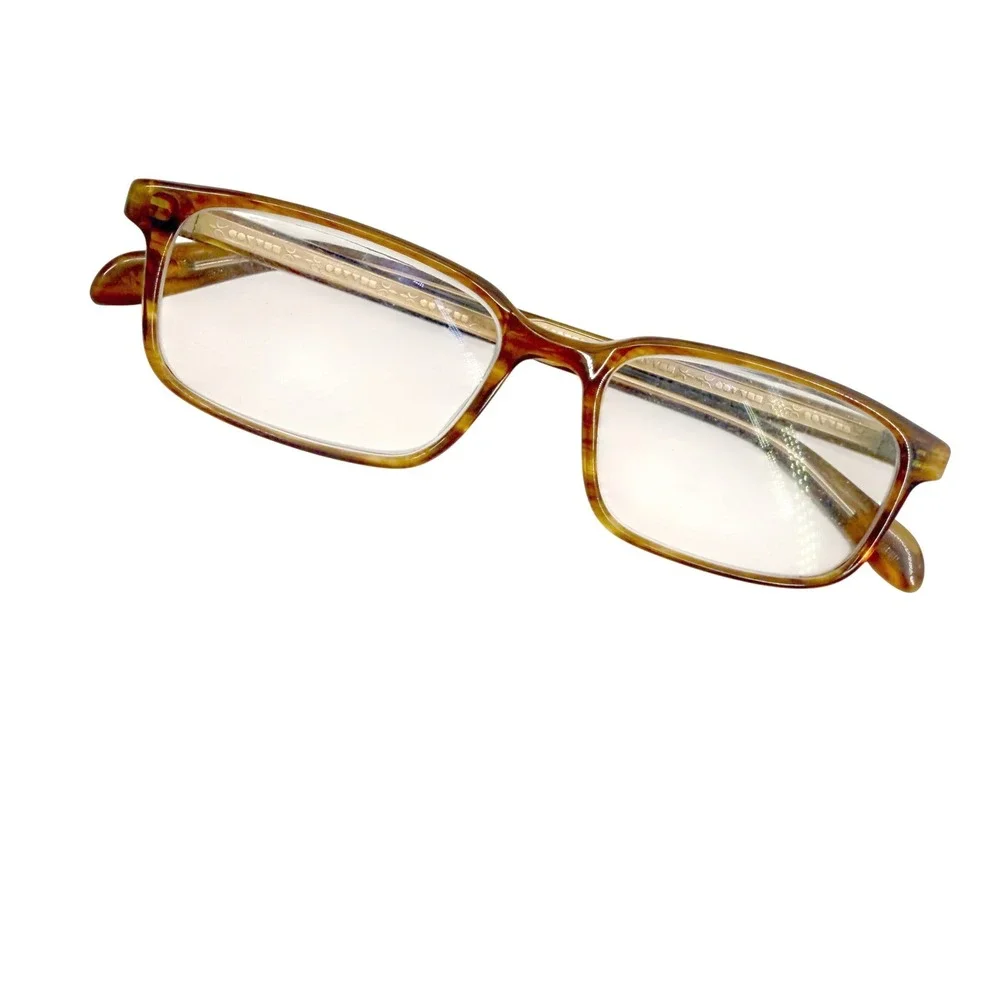 Covver Eyeglass Frames Unisex Medium Brown Tortoise Rectangular Core Wire Detail